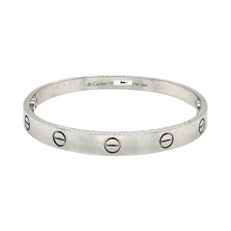 Cartier Love Bracelet in 18k White Gold New Screw System with COA