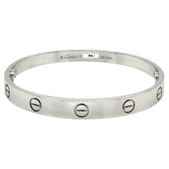 Cartier Love Bracelet in 18k White Gold New Screw System with COA SIZE 17