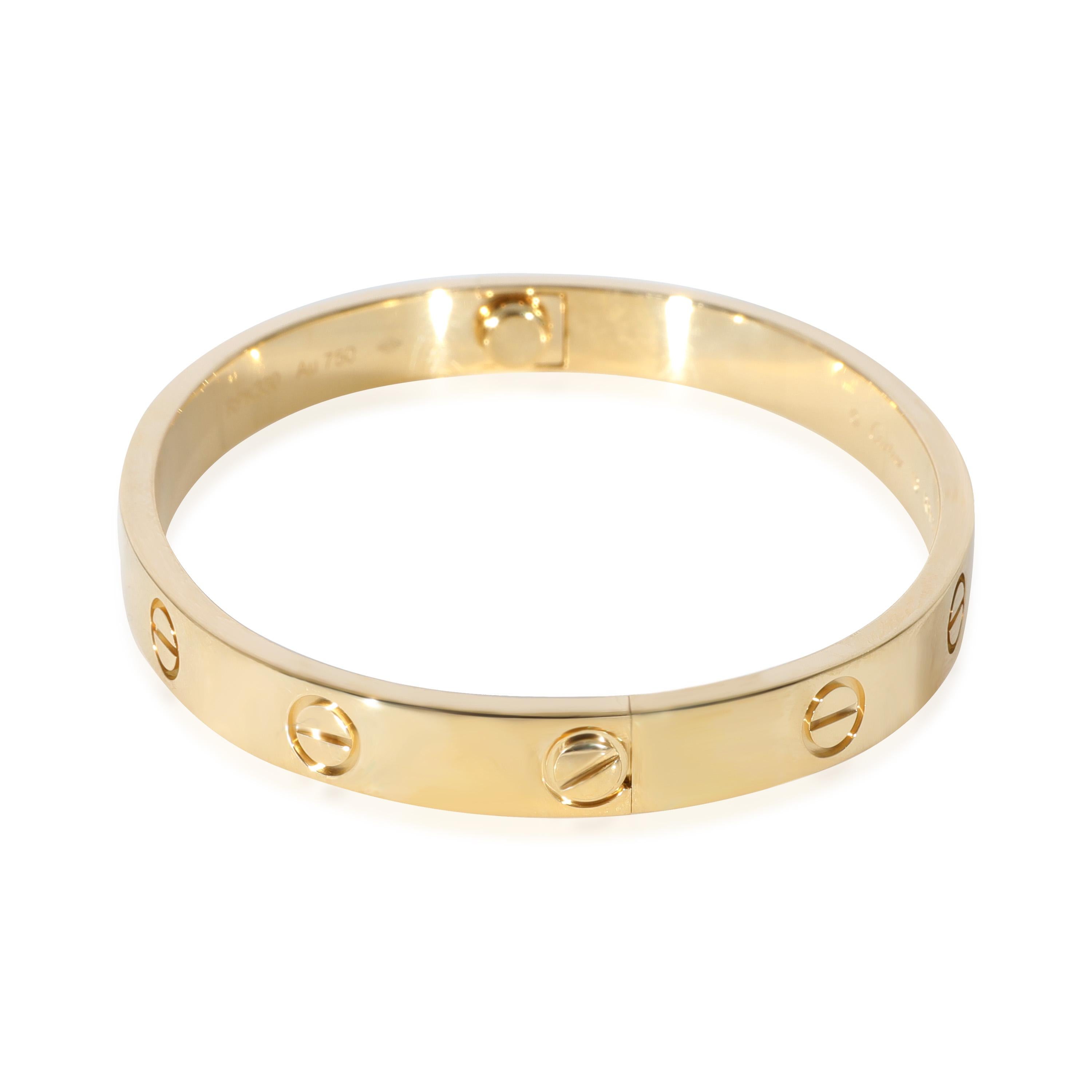 Cartier Love Bracelet in 18k Yellow Gold In Excellent Condition In New York, NY