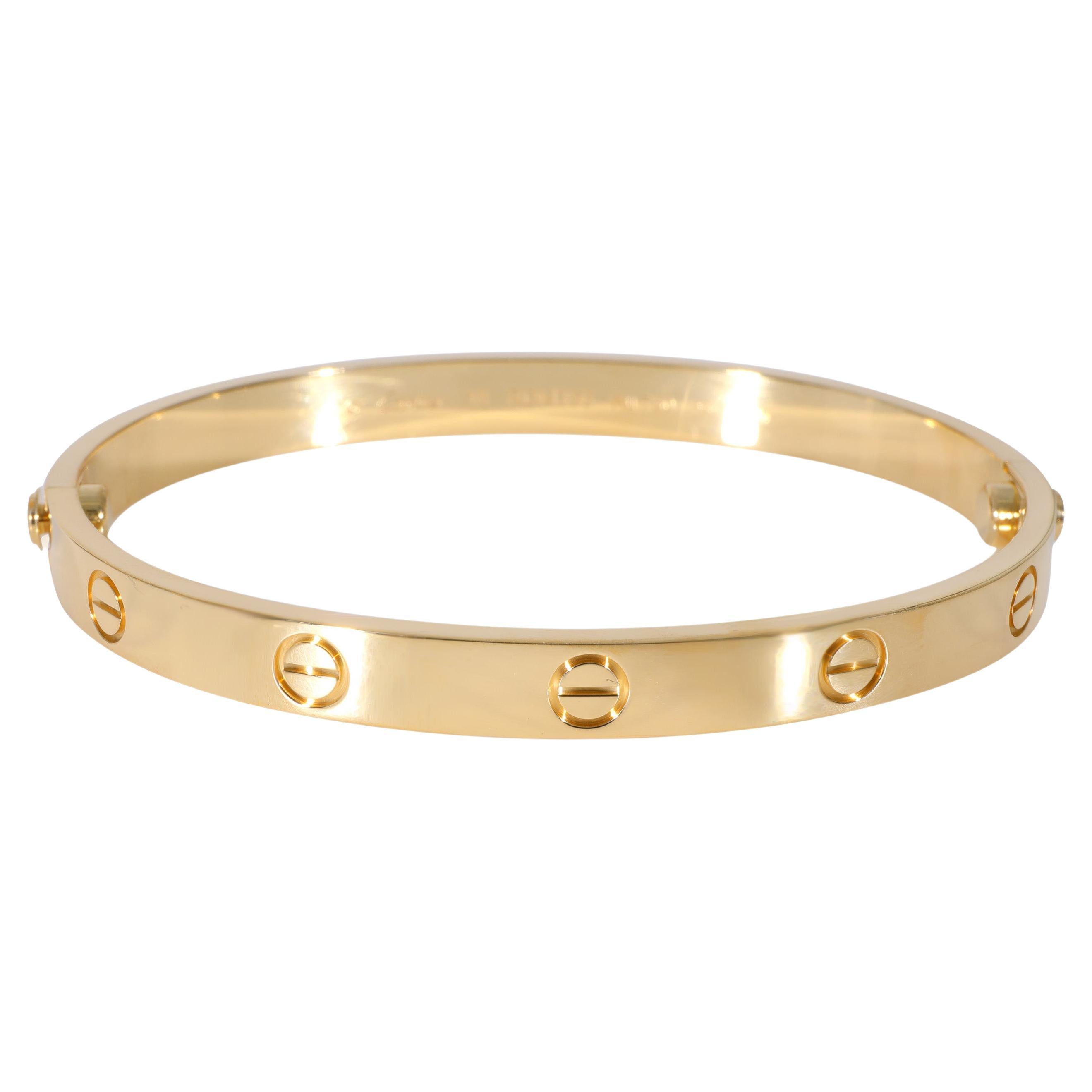 Cartier Love Bracelet Yellow Gold Four Diamond at 1stDibs