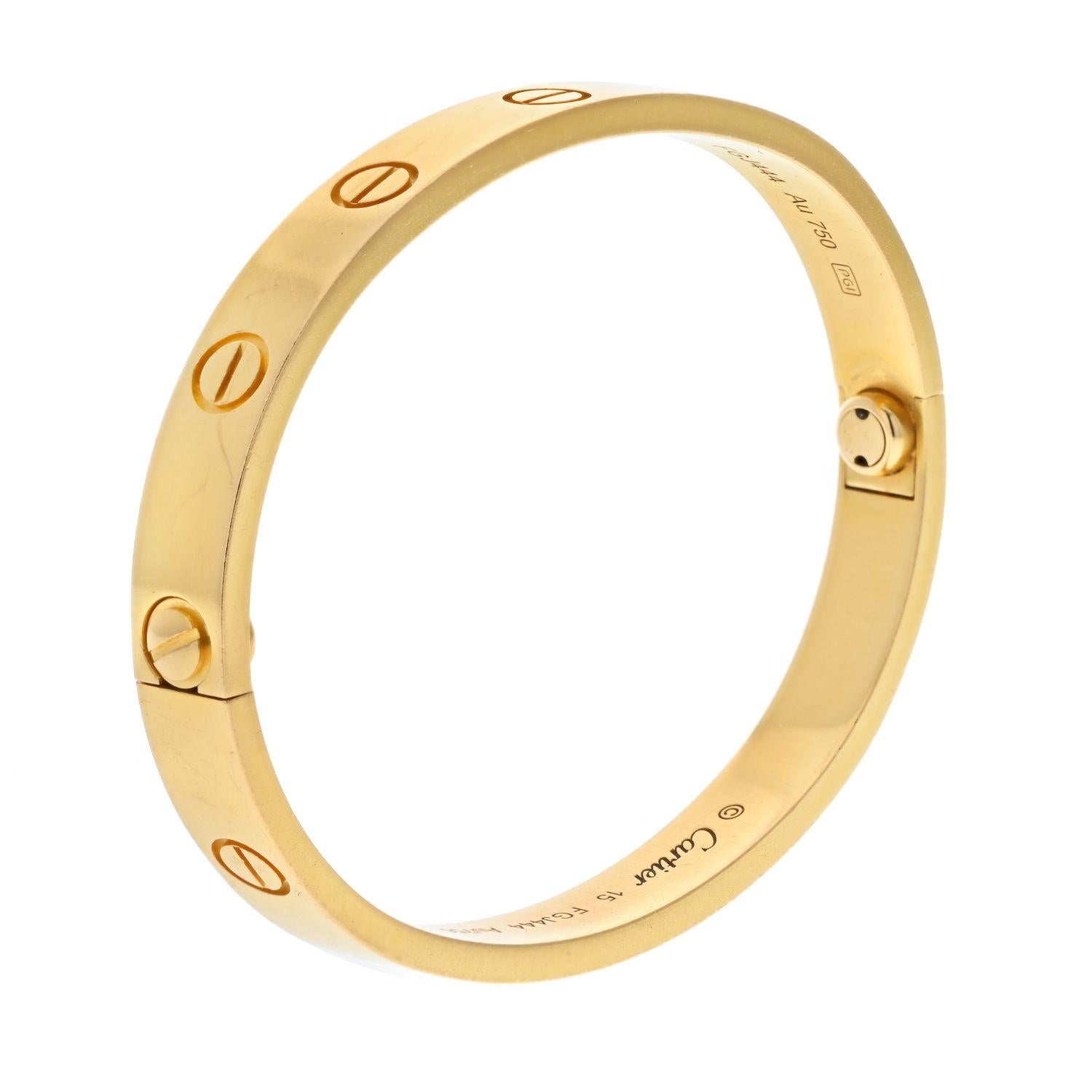 Cartier Love-Armband aus 18 Karat Gelbgold (Moderne)