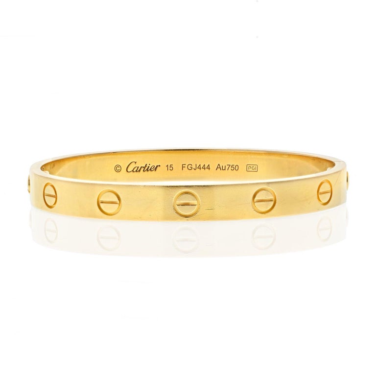 Cartier Love Bracelet in 18K Yellow Gold at 1stDibs