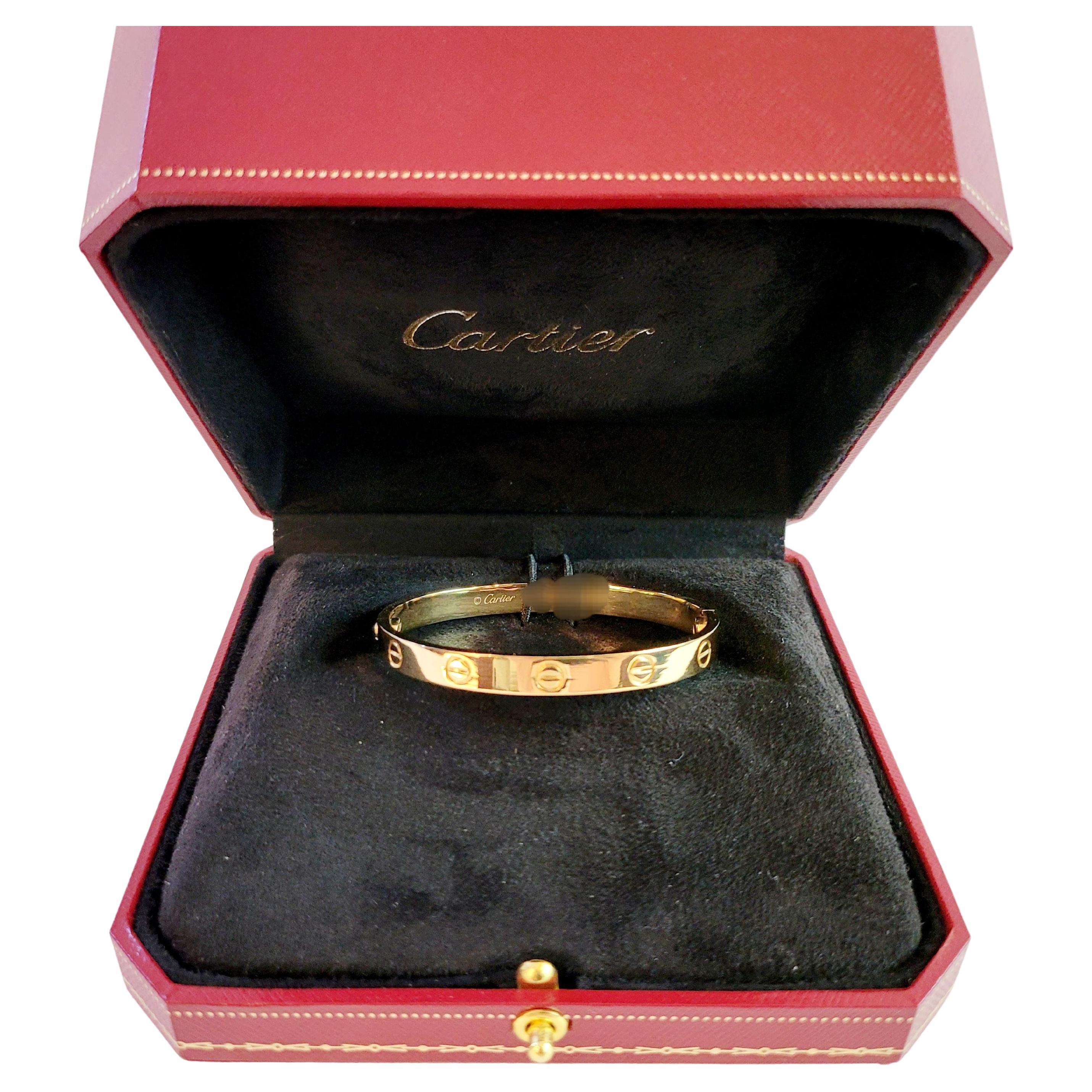Cartier Love bracelet in 18K Yellow Gold Size 16 For Sale