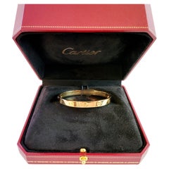 Vintage Cartier Love bracelet in 18K Yellow Gold Size 16