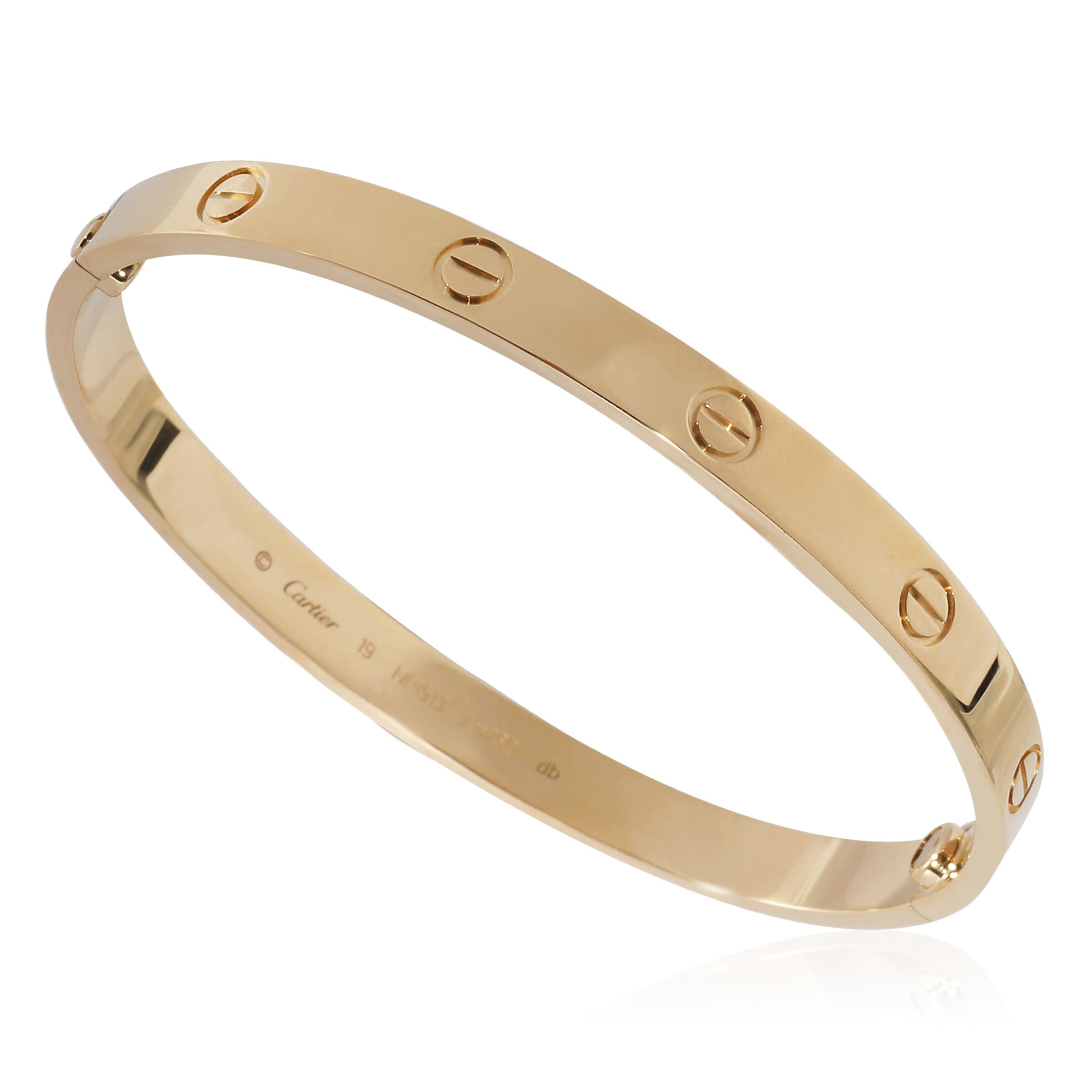 Cartier Love Bracelet In 18K Yellow Gold, Size 19 In Excellent Condition In New York, NY