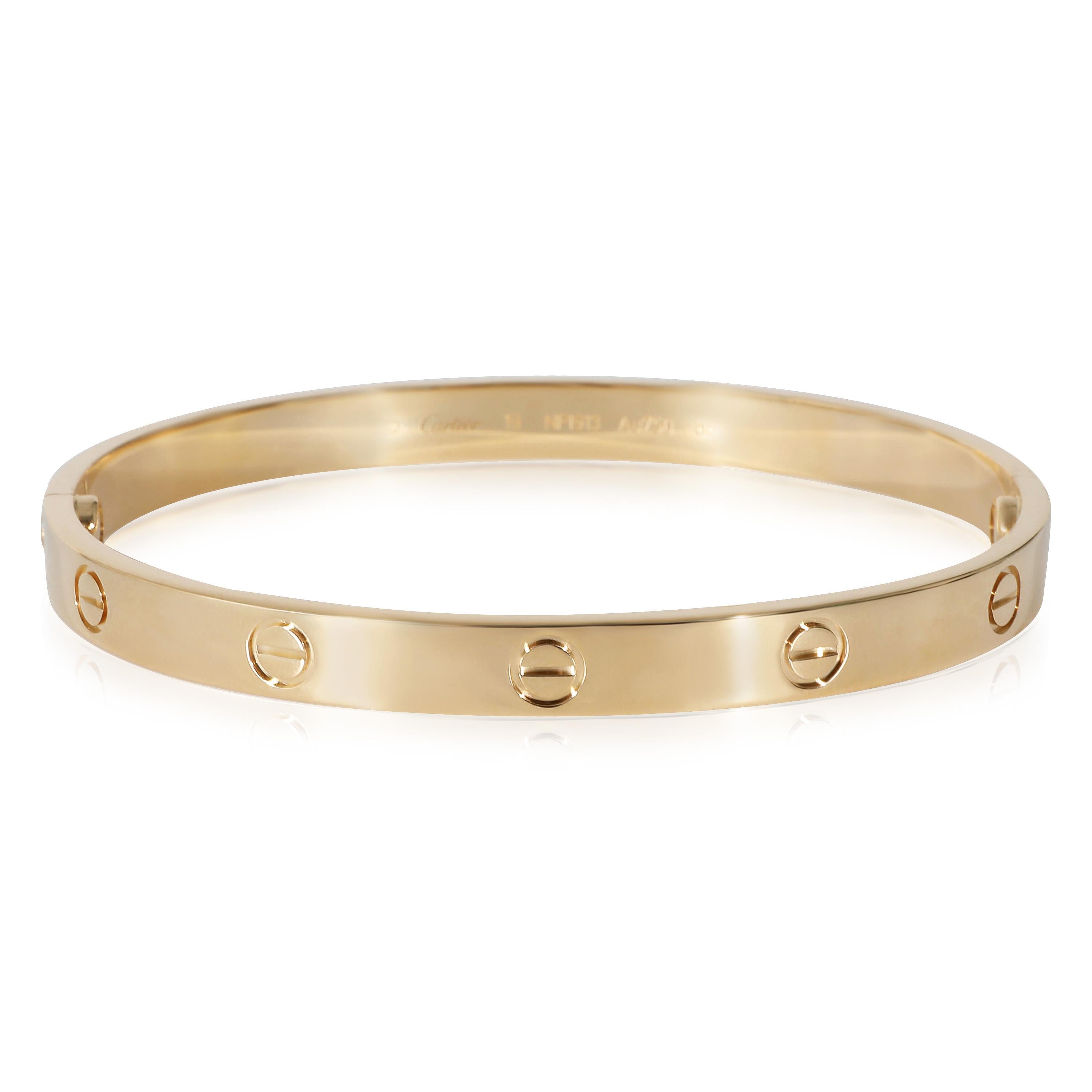 Women's or Men's Cartier Love Bracelet In 18K Yellow Gold, Size 19