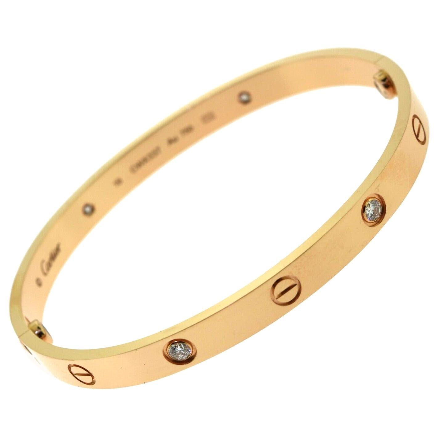 Cartier Love Bracelet in Rose Gold with 4 Diamonds, 'C-337'