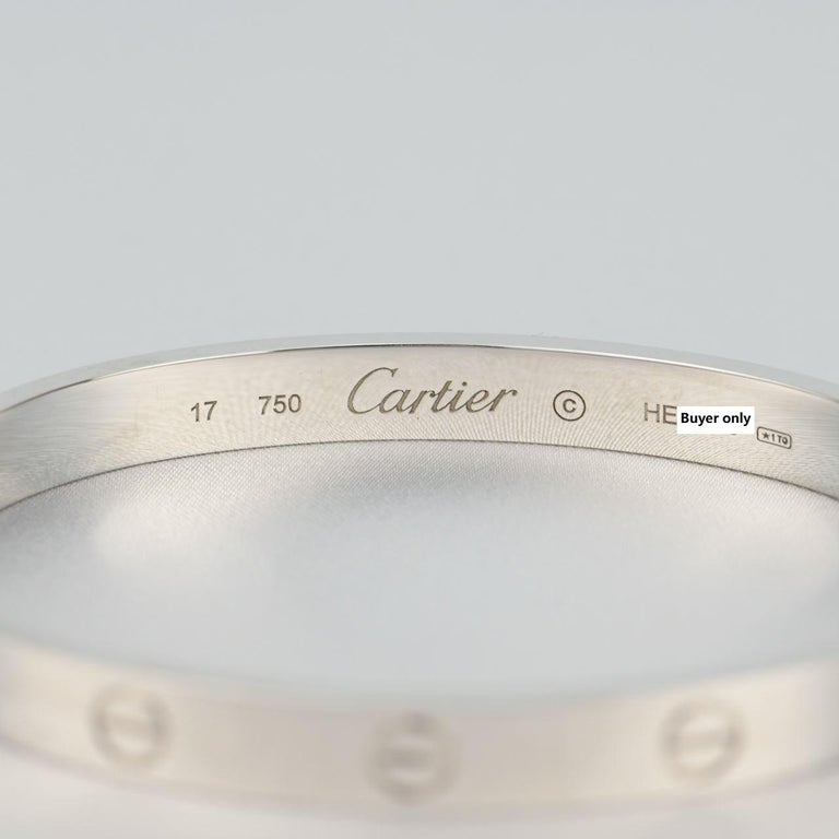 Cartier Love Bracelet in White Gold at 1stDibs | 750 19 cartier ip 6688  price, cartier 750 19 ip 6688 price, 750 16 cartier ip 6688 ราคา