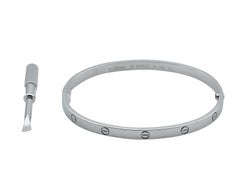 Cartier Love Bracelet, Medium Model, 18K White Gold Size 19