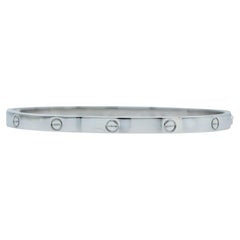 Cartier Love-Armband, mittleres Modell, 18 Karat Weißgold, Größe 19