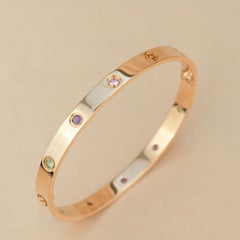 Cartier Love Bracelet Multi Gem Rainbow Rose Gold