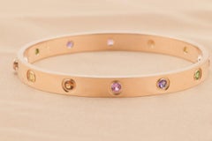 Cartier Love Bracelet Multi Gem Rainbow Rose Gold
