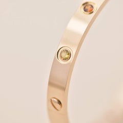Cartier Love Multi Gem Rainbow Rose Gold Bracelet