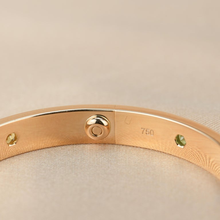 Cartier Love Bracelet Multi Gem Rainbow Rose Gold For Sale at 1stDibs