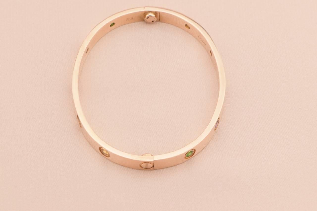 Cartier Love Bracelet Multi Gem Rainbow Rose Gold 1