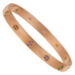 Cartier Love Bracelet Multi Gem Rainbow Rose Gold