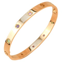 Cartier Love Armband Multi Edelstein Regenbogen Rose Gold