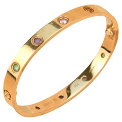 Cartier Love Bracelet Multi Gem Rainbow Rose Gold