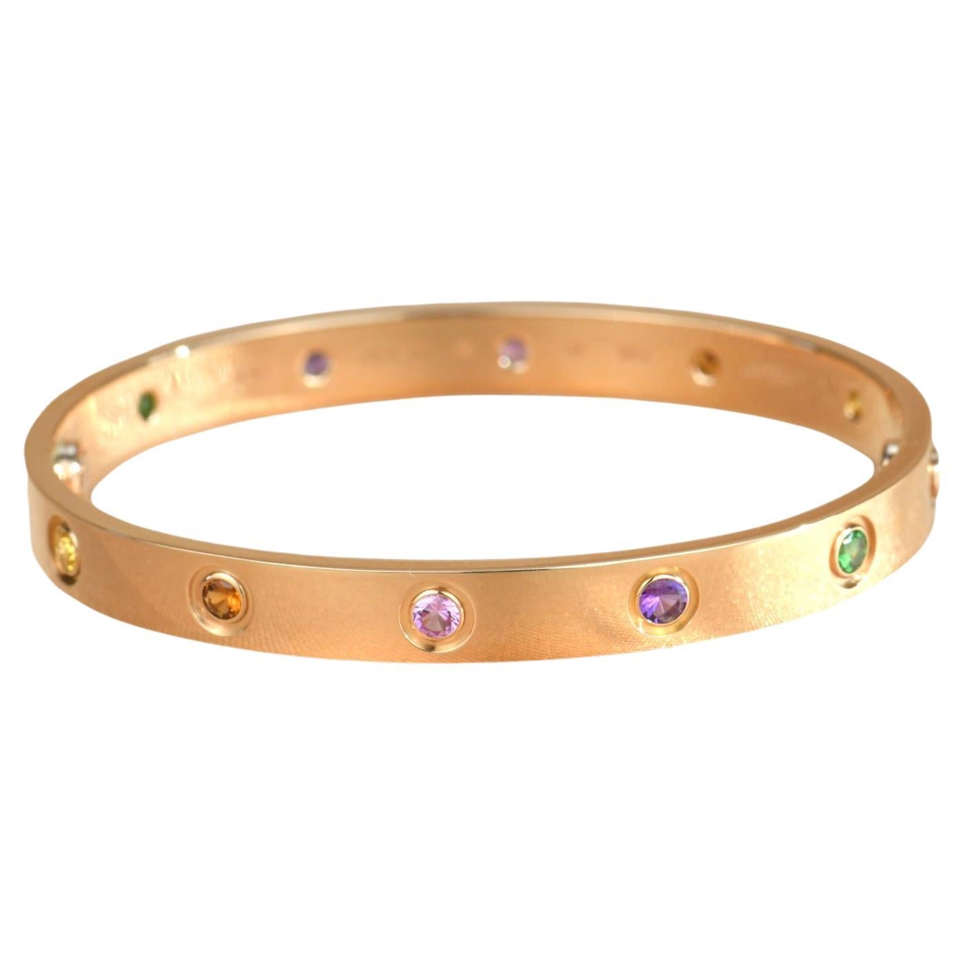 Multi Gem Stone Rainbow Bracelet For Sale at 1stDibs