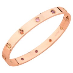 Cartier Love Bracelet Multi Gem Rainbow Rose Gold