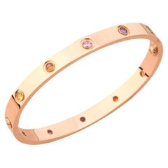 Cartier Love Armband Multi Edelstein Regenbogen Roségold