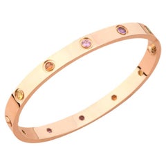 Cartier Love Bracelet Multi Gem Rainbow Rose Gold