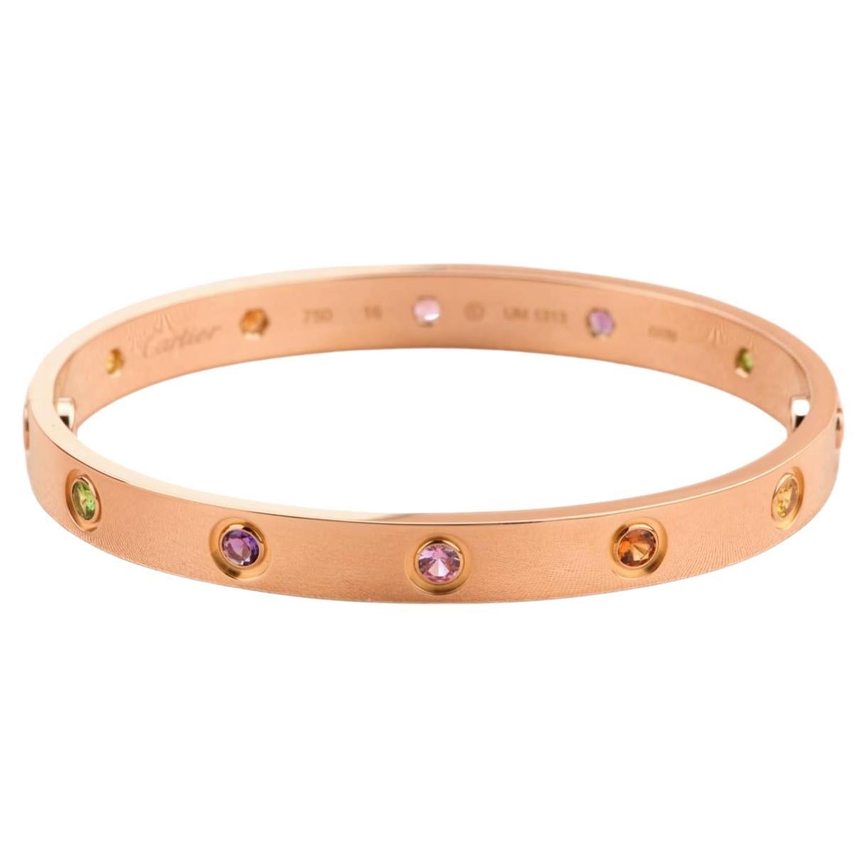 Cartier Love Bracelet Multi Gem Rainbow Rose Gold