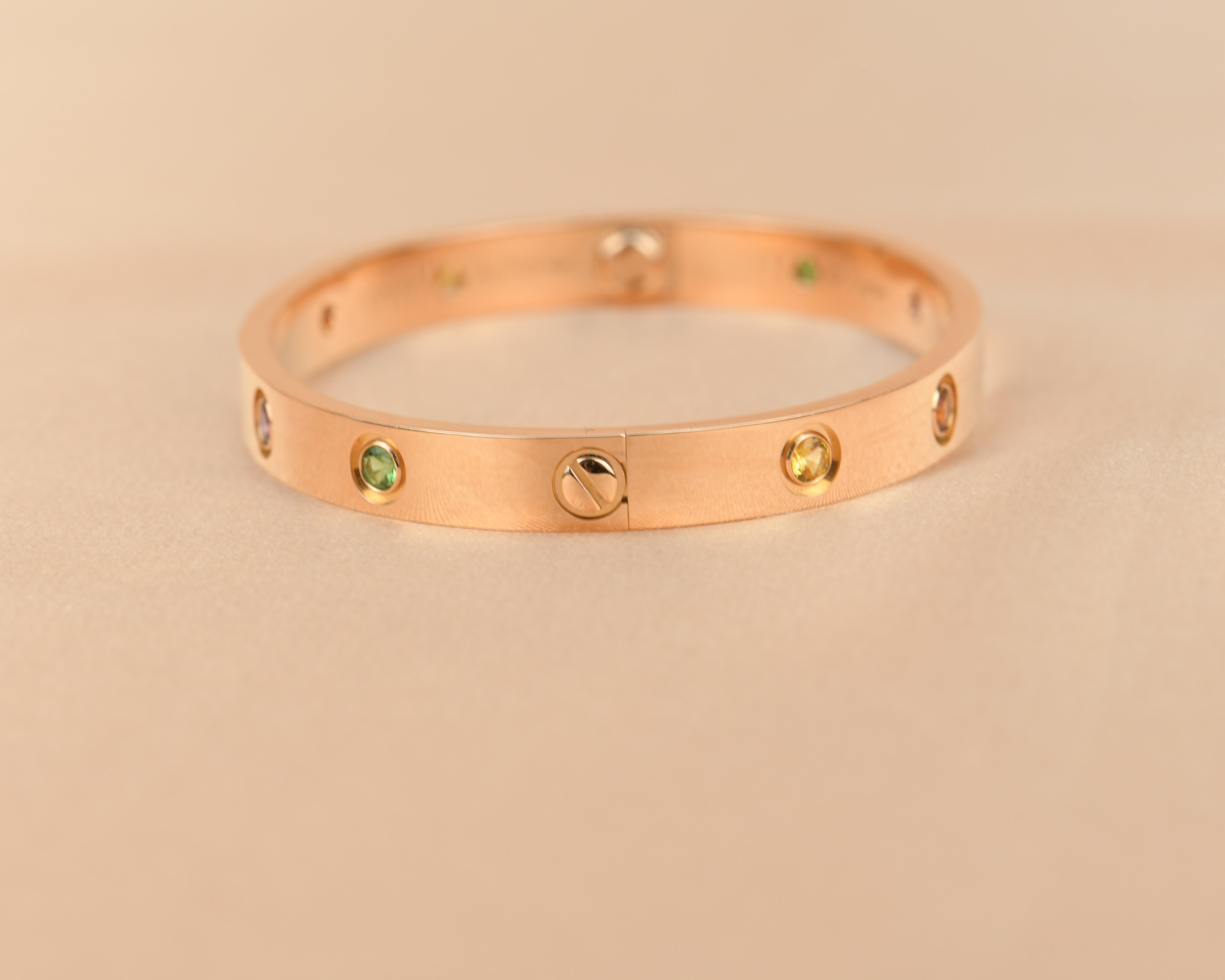 Cartier Love Bracelet Multi Gem Rainbow Rose Gold 2