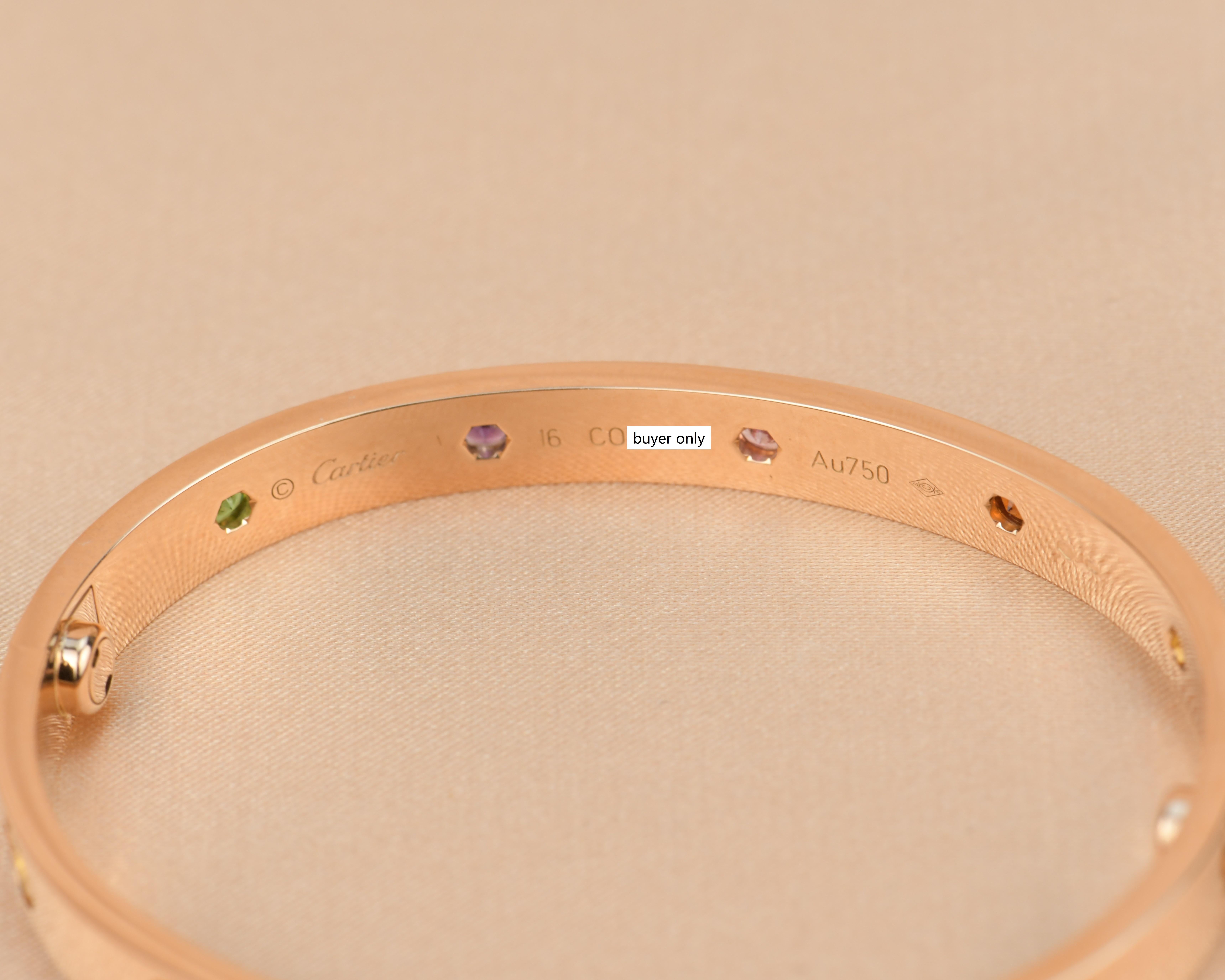 Cartier Love Bracelet Multi Gem Rainbow Rose Gold 3
