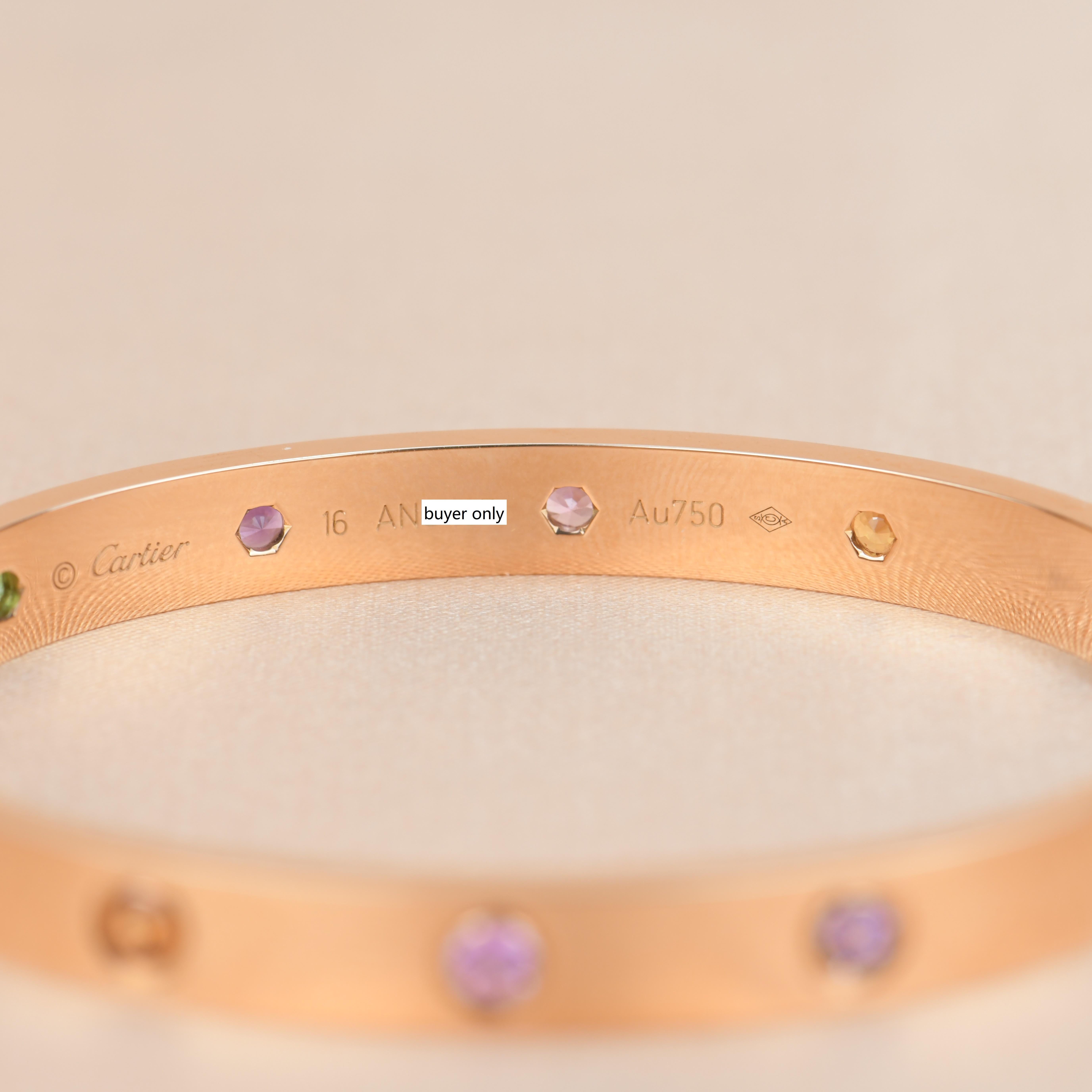 Cartier Love Bracelet Multi Gem Rainbow Rose Gold 3