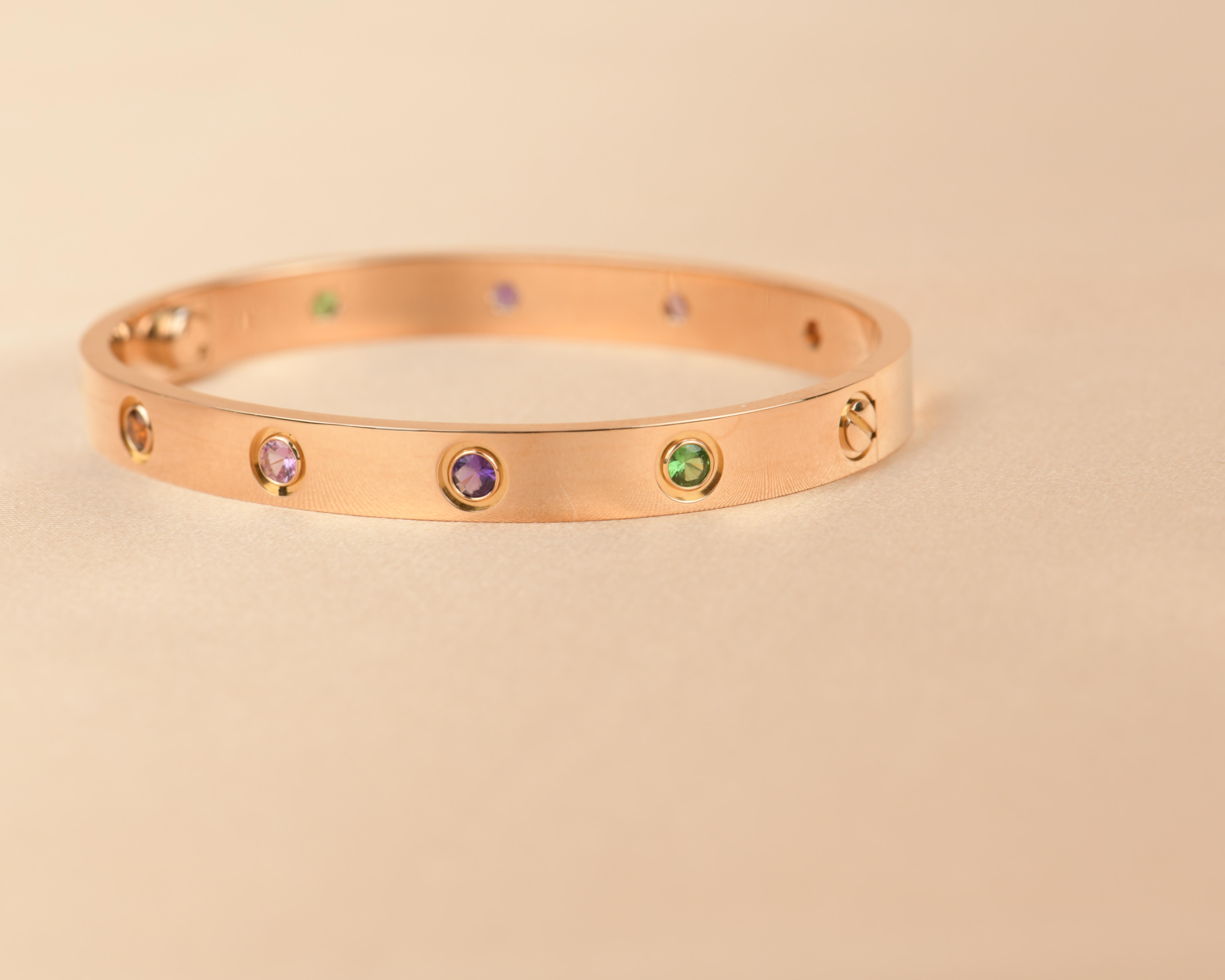 Cartier Love Bracelet Multi Gem Rainbow Rose Gold 1