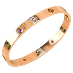 Cartier Love Bracelet Multi Gem Rainbow Rose Gold