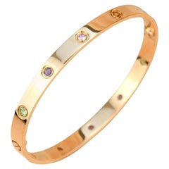 Cartier Love Bracelet Multi Gem Rainbow Rose Gold