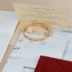 Cartier Love Bracelet Multi Gem Rainbow Rose Gold Size 17