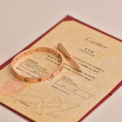 Cartier Love Bracelet Multi Gem Rainbow Rose Gold Size 17