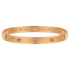 Cartier Love Bracelet Multi Gem Rainbow Rose Gold Size 17