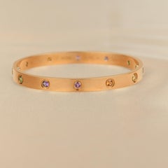 Cartier Love Bracelet Multi Gem Rainbow Rose Gold