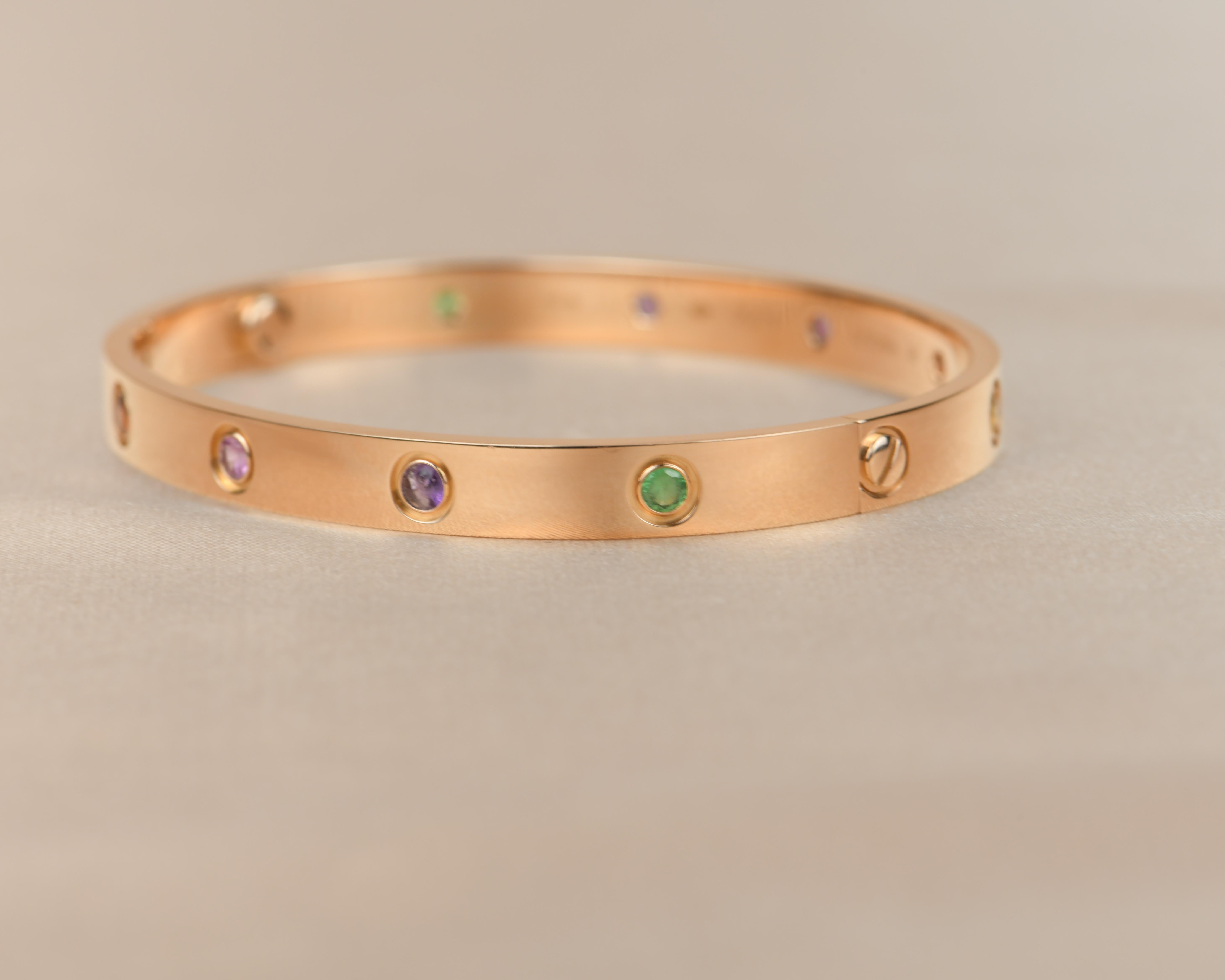 Cartier Love Bracelet Multi Gem Rainbow Rose Gold 2