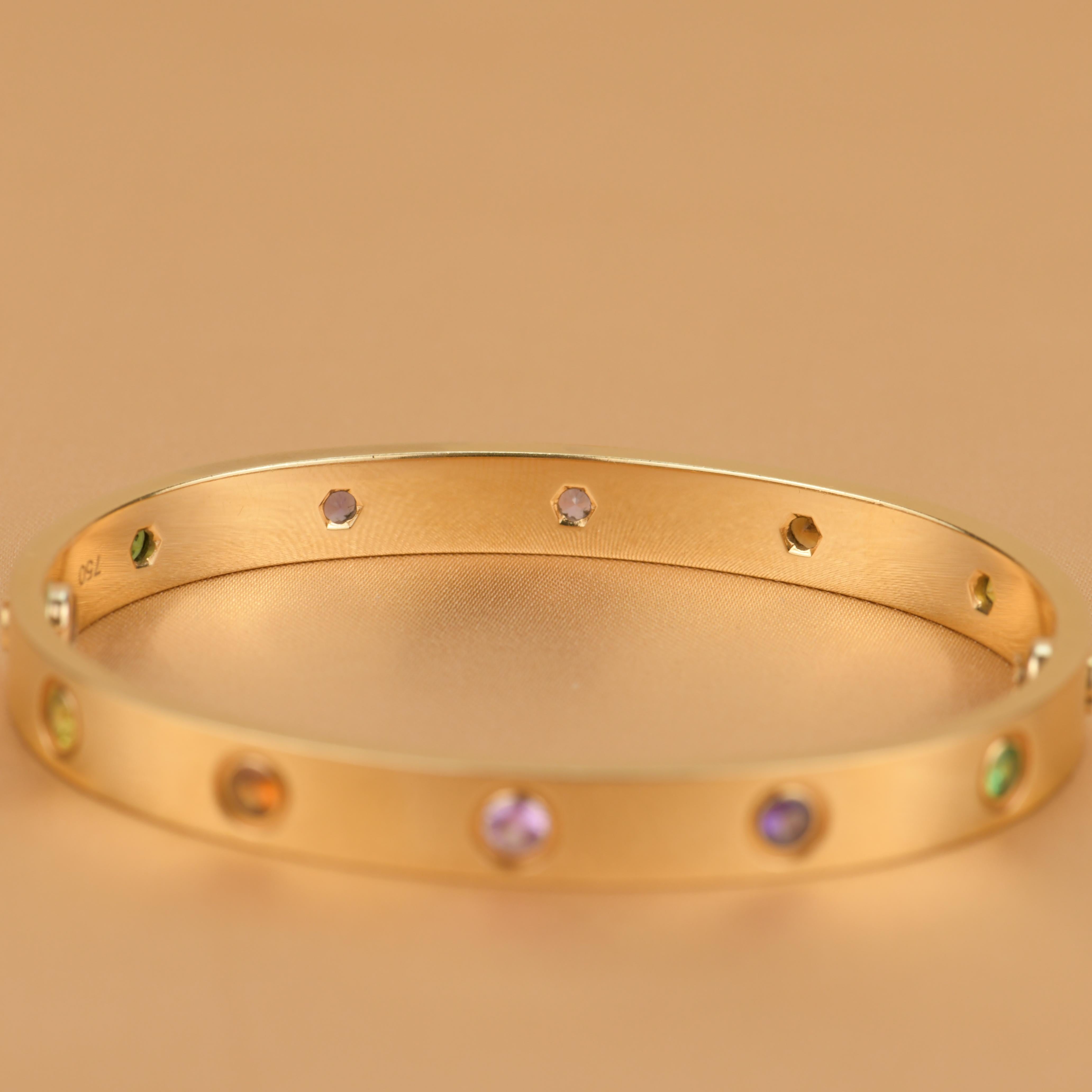 Women's or Men's Cartier Love Bracelet Multi Gem Rose Gold