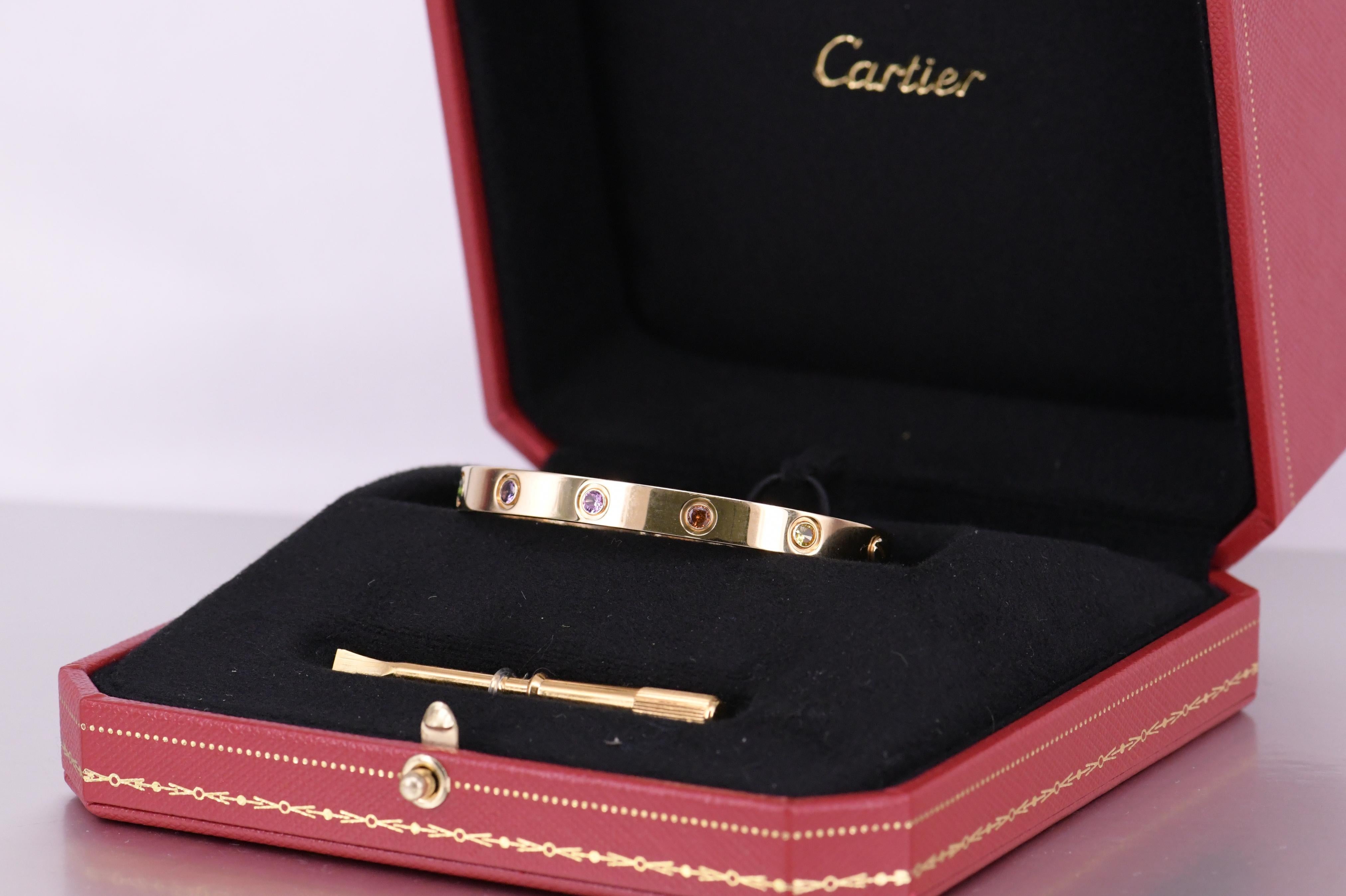 Cartier Love Bracelet Multi Gem Rose Gold with Box 1