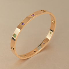 Cartier Love Bracelet Multi Gem Rose Gold