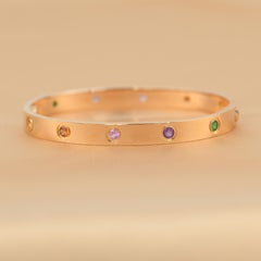 Cartier Love Bracelet Multi Gem Rose Gold with Box