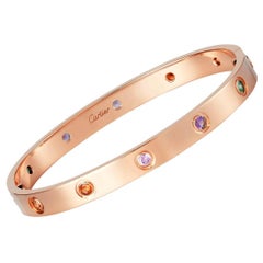 Cartier Love Armband Multi Edelstein Rose Gold mit Box