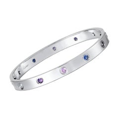 Cartier Multi Gem White Gold Love Bracelet Size 16