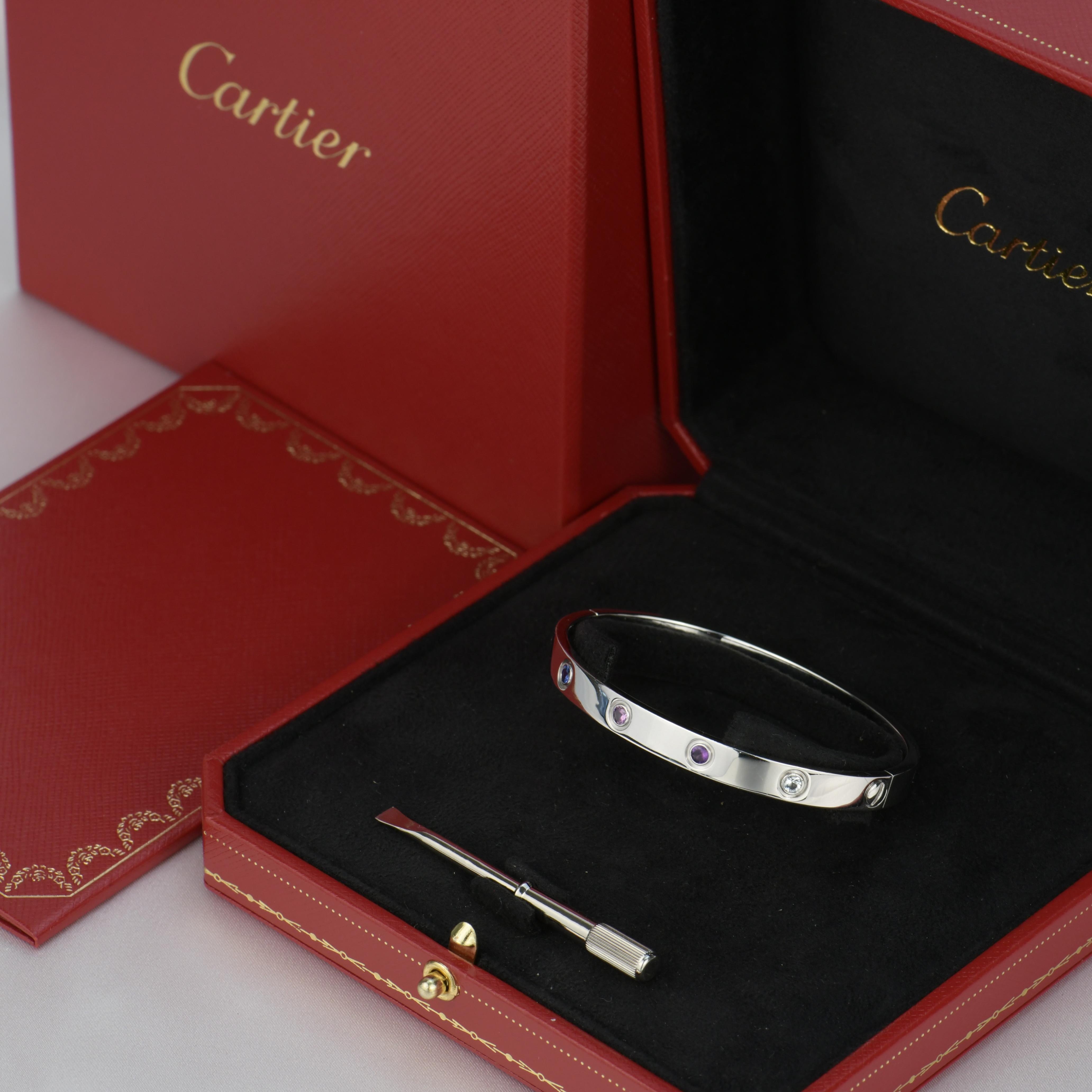 cartier love bracelet multicolor stones