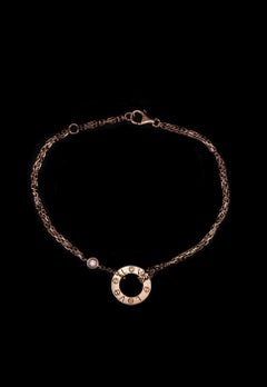 Cartier Love-Armband aus 18 Karat Gold mit 2 Diamanten an Kette