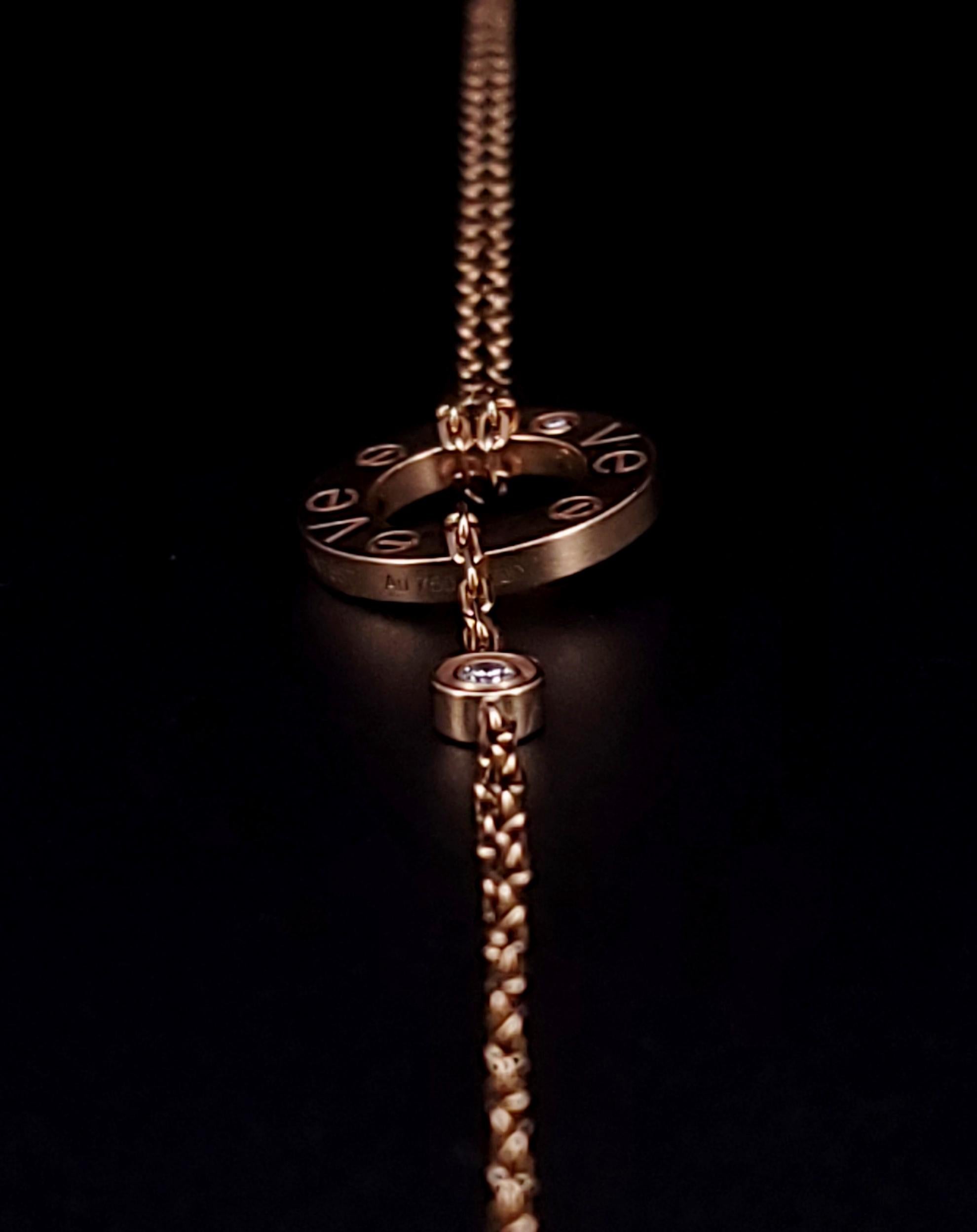 De las mujeres Cartier Pulsera Amor en Cadena 2 Diamantes en Oro 18k en venta