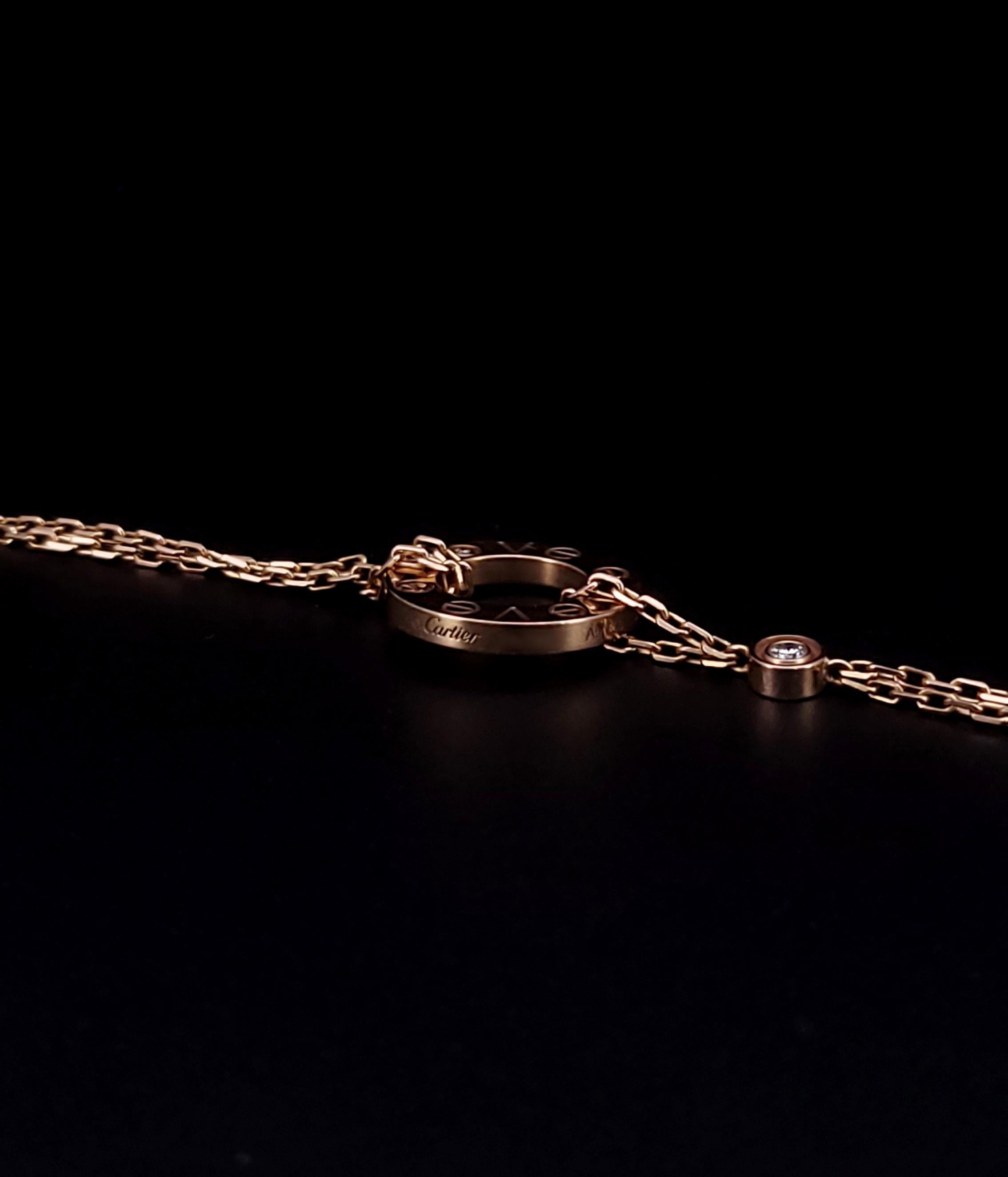 Cartier Pulsera Amor en Cadena 2 Diamantes en Oro 18k en venta 1