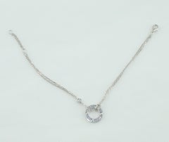 Cartier LOVE Bracelet On Chain With 2 Diamonds 18K White Gold