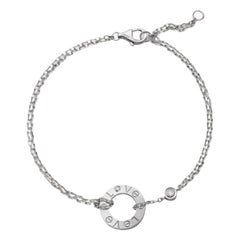Cartier LOVE Bracelet On Chain With 2 Diamonds 18K White Gold